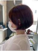 丸みショート/ふんわりショートボブ/ピンクブラウン/フェミニン