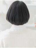 黒髪バレイヤージュオン眉ショートボブTb11越谷20代30代40代