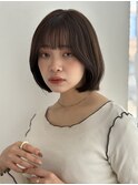 ★エアリーレイヤーボブホワイトグレージュ30代40代顔周り広島