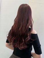 イース バイ アンブルリュクス 北千住(Ease by amble luxe)&nbsp;韓国風コテ巻き/ブリーチカラー/暖色/ワインレッド