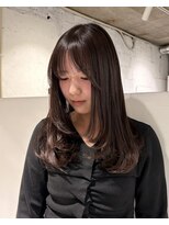 ヨーク(YOKE)&nbsp;【YOKE】ピンクブラウンチョコブラウンレイヤーぱつっと前髪