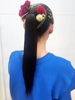 カミラボ(KAMI LABO) ヘアセット ポニーテール 和装ヘアスタイル 黒髪ロング