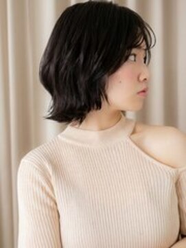 カバーヘア ブリス 志木南口駅前店(COVER HAIR bliss) 黒髪クラゲヘアウルフカットハンサムショートボブ20代30代V志木