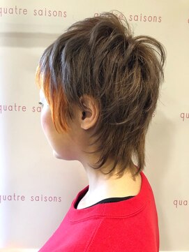 キャトルセゾン(quatre saisons) ウルフベリショ×インナーカラーオレンジ