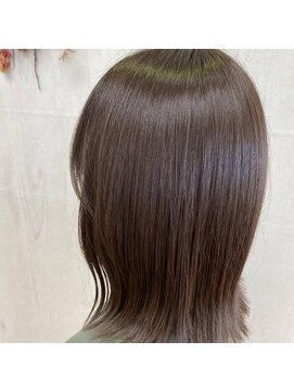 プランタン(Printemps) ナチュラルモードミディアム外ハネスタイル大人ブラウン