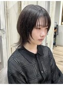 暗髪でも軽く見せる夏ウルフ 札幌髪質改善@20代30代40代