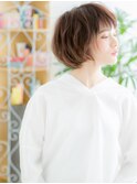 千早/髪質改善/ベージュピンクでラフなマッシュパーマボブa