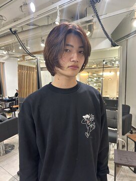 メゾンアクア 表参道(Maison ACQUA) =メンズボブ/ダークアッシュ/ニュアンスパーマ／MAN’S HAIR