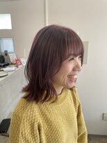 ヘアーサロン トランク(TRUNK) 透け感ピンク　ラベンダーピンク