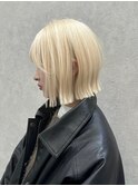 髪質改善メルティーブロンドカラー小顔ワンレンカット天神大名