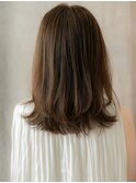 くすみベージュくびれヘアミディアムウルフカットY上尾30代40代