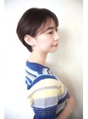 30代40代50代/耳かけマッシュショート/シースルーバング/黒髪