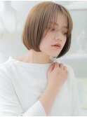 透明感ミルクティーピンク切りっぱなしボブh4越谷20代30代40代