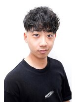 カーウォッシュバーバー(CARWASH BARBER)&nbsp;メンズカットサーフカールスキンフェードブルーブラック0801