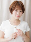 顔周りレイヤーカットひし形丸みショートマッシュZ志木20代30代