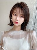 20代30代顔まわりカット/イメチェン/くびれヘア/ピンクベージュ