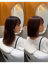 ビーアップヘアー(be:up hair) 小顔見え前髪あり切りっぱなしボブ