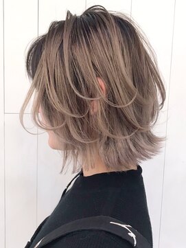 アイティー バイ アルバム 浦和店(IT by ALBUM) バレイヤージュアッシュ_セシルカットフリンジウェーブ_ba274932