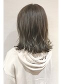 【Blue】#カーキグレージュ# アッシュ#外ハネ