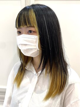 バレル 天王寺阿倍野店(Barrel) インナーイエロー×キラキラヘアティンセル