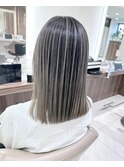 髪質改善バレイヤージュ コントラストグレージュ