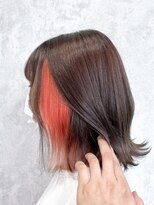 デミヘアー(Demi hair) 透け感オレンジカラー×インナーカラー
