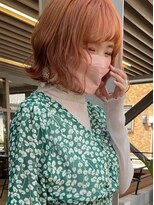 カノエ 博多ミスト店(canoe)&nbsp;大人ガーリー ピンクオレンジ ボブパーマ