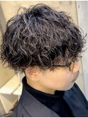 波巻きスパイラルパーマメンズマッシュツイストスパイラルパーマ