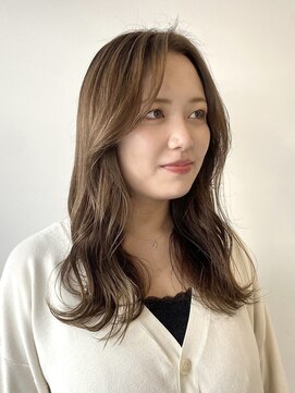 ロックワークオレンジ 西中島店(ROCK WORK ORANGE) ベージュカラー/センターパート/セミロング