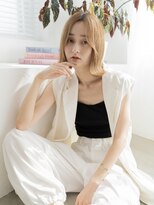 トレヘアー 京都 烏丸(tRe hair)&nbsp;切りっぱなしラフカール　くびれヘア　ハイライトカラー