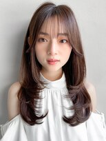 リヤン 表参道(lyann) デジタルパーマミニウルフチェリーブラウン外ハネ前髪レイヤー