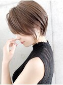 Say.ショートボブ斜めバングくびれショートアッシュブラック青山