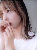 20代30代40代ストレートインナーカラーピンクアッシュ美肌