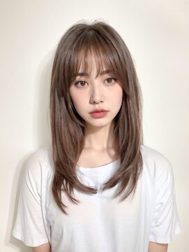 トゥーリ 藤崎店(tuuli) 大人女性◆艶レイヤー前髪ピンクベージュ 髪質改善 縮毛矯正