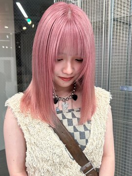 カシェル(cashel) ピンク ピンクベージュ ブリーチ2回 色落ちミルクティーベージュ