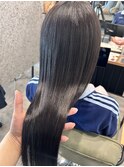 髪質改善カラー×透明感グレーブラック