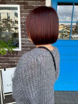 アズグロウ エクラ(AS GROW 'eclat) ストレート×コンパクトボブチェリーブラウン