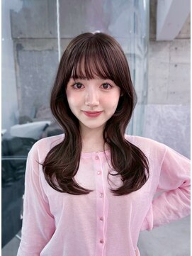 フィヴェント(Fivent) 黒髪韓国小顔レイヤーイメチェン暗めオリーブグレークラゲヘアー