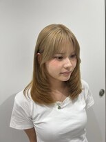 バサ ANNEX店(BASSA)&nbsp;顔周りレイヤー/顔周りカット/ミルクティーカラー