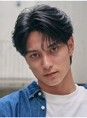 シースルーセンターパートストレートセンターパート韓国ヘア銀座