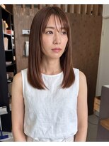 零秒女髪 千里丘店&nbsp;上品な大人女性の艶カラーセミロングスタイル髪質改善艶感
