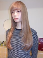 ネルケ 立川(nelke)&nbsp;立川ミルクティーベージュ艶ストレートロング前髪