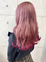 ヘアテリア リュウ 大塚(hair teria ryu) ブリーチ2回~/ピーチベージュ×裾カラーピンク