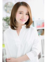 ヘアアンドビューティー ミック(Hair & Beauty miq) アシンメトリーかきあげバングノームコアロブヘアc1