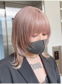 ba194ニュアンスカラーボブウルフヴェールカラーオン眉ショート