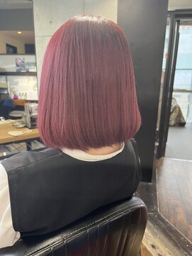 ガルボ ヘアー(garbo hair) #ピンクパープル#秋カラー#ボブ#艶髪#ケアブリーチ#紫