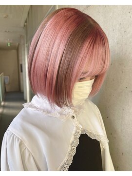 ガルボ ヘアー(garbo hair) #高知 #美容室 #ピンク #ブラウン #ミックスカラー #10代 #20代