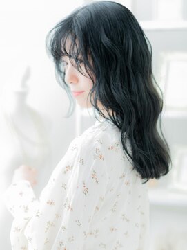 モッズヘア 越谷(mod's hair) 透け感ミストバング外国人風ゆる巻きロングa越谷20代30代40代