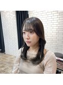 suzu 顔周りカット 小顔カット オリーブカラー 赤み消しカラー