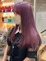 ダブルカラーピンクベージュベージュカラーケアブリーチレイヤー